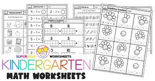 Worksheets that teach alphabet skills, counting, phonics, shapes, handwriting, and basic reading. Kindergarten Worksheets Superstar Worksheets