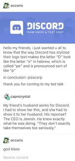 Discord Logo By The Ceo Of Discord First Post Here Go Easy On The Rule Implementation Tumblr Funny Funny Funny Posts