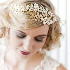 Woodland Grecian Headpiece Pearls Embellished Headband Tiara Etsy Short Wedding Hair Bridal Hair Jewelry Grecian Headpiece