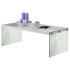 Modrest pyrite modern glass coffee table by vig furniture inc. White Modern Rectangular Coffee Table With Tempered Glass Legs Fastfurnishings Com