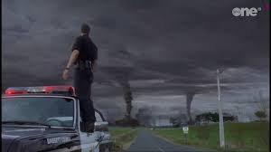 This is an eas mockup of the 1996 action movie, night of the twisters, where a tornado hit the fictional town of blainsworth (grand. Film Review Atomic Twister I Love Disaster Movies