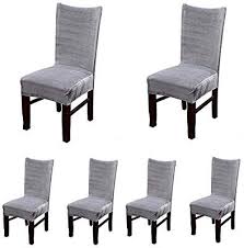 Mastery mart dining chairs set of 4, modern mid century classic style molded plastic side dining chair with natural wood leg, heavy duty for dining room, 2021 version. Amazon Com Smiry Velvet Stretch Dining Room Chair Covers Soft Removable Dining Chair Sl Slipcovers For Chairs Dining Chair Slipcovers Dining Room Chair Covers