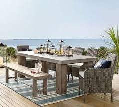 Abbott Concrete Fsc Acacia Rectangular 84 Dining Table Gray Outdoor Dining Furniture Concrete Dining Table Wicker Dining Tables