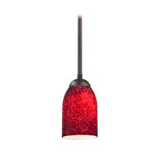 Contemporary Bronze Mini Pendant Light With Red Art Glass At Destination Lighting Blown Glass Pendant Light Mini Pendant Lights Red Pendant Light