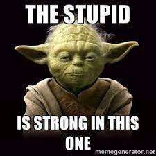The Stupid Is Strong In You Star Wars Memes Yoda Quotes Meetings Humor Work Humor