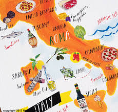Italian Food Map Print Kitchen Art 5x7 Food Map Italian Recipes Kitchen Art