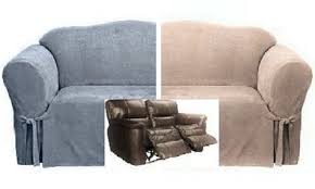 Dual Reclining Loveseat Slipcover Suede Taupe Sure Fit 2 Seater Cover Loveseat Slipcovers Love Seat Recliner Cover