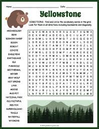 If you are wanting to learn more about this amazing place you will enjoy these free resources for discovering yellowstone national park! Yellowstone National Park Word Search Puzzle Worksheet Activity Tpt