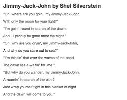 Jimmy Jack John By Shel Silverstein I M Planning On Getting Part Of This As A Tattoo Jack Johns Shel Silverstein Words