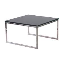 Contemporary modernist low rectangular walnut wood & chrome coffee table. Chrome Coffee Table With Black Glass Top For Hire From Well Dressed Tables Well Dressed Tables