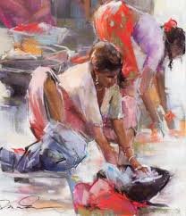 Dynamic Pastel Figures Ghat Women Video Download Figure Painting Drawing People Figure Drawing