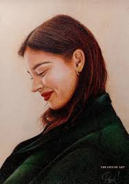 Happy birthday portrait made with blue pen