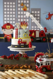 Birthday Ideas For 3 Year Old Boy Fireman Birthday Party Kara S Party Ideas Fireman Birthday Fire Man Birthday Party Boy Birthday Cake