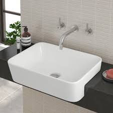 In The Spirit Of Change 12 Types Of Sinks You Can Install Into Your Bathroom Semi Recessed Basin Semi Recessed Sink Small Bathroom
