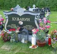 Black granite with botonee cross, gold painted letters ...