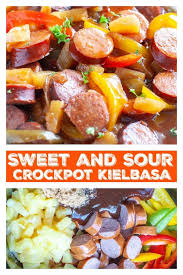 Love This Easy Crockpot Meal Kielbasa With Onions Peppers Pineapple And An Easy Sauce Sweetandsourkielbas Keilbasa Recipes Easy Sauce Crockpot Appetizers