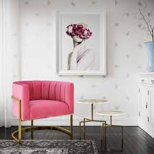 Magnolia Rose Pink Velvet Chair Tov Furniture In 2020 White Marble Table Pink Velvet Chair Marble Table