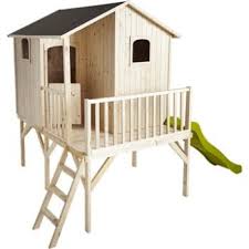 Maisonnette En Bois Typhaine Sur Pilotis Soulet Maisonnette En Bois Maisonnette Jeux Jardin