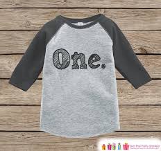 First birthday outfits just for boys. One Birthday Shirt Baby Boy Birthday Tshirt Boy 1st Birthday Outfit Black Grey Raglan Birthday Shirt Boys Raglan Top By Get The Party Started Catch My Party