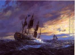 Geoff Hunt Vanguard In Heavy Weather Off Toulon 19th May 1798 Tall Ships Art Ship Paintings Ship Art