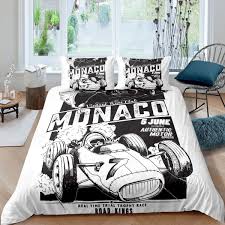 Same day delivery 7 days a week £3.95, or fast store collection. Boy Racing Car Duvet Cover Monaco Cartoon Racer Comforter Cover Race Car Competition Bedding Set Extreme Sports Bedspread Cover For Kid Adult Ultra Soft Bedclothes Au De Us Uk Twin Full Queen