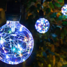 Patio string light lengths, light colors, bulb shapes, bulb sizes and bulb finishes all make a difference. Patio Lights Rgb Led Fairy Lights G95 Bulbs On Black Wire