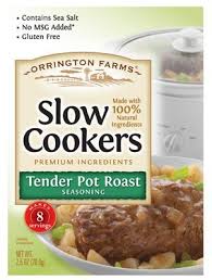 You can use the regular packets that are available in the grocery ~or~ you can pinnables for easy crock pot roast. Amazon Com Orrington Farms Slow Cookers Tender Pot Roast Seasoning 4 Paks 2 5 Oz Each Grocery Gourmet Food