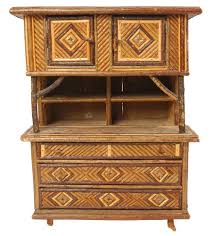 Adirondack Twig Furniture Antique German Folk Art Adriondack Style Child S Cabinet Handbemalte Mobel Decoupage Blockhaus