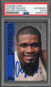 Antoine Walker Signed 1996 Upper Deck Prospects Rookie Card #127- PSA  Authentic