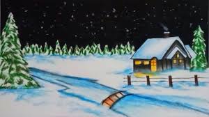 There are gorgeous winter art projects, fun snowman crafts, adorable winter animals, snowflake crafts and more! How To Draw Winter Season Scenery Step By Step Winter Season Drawing Youtube
