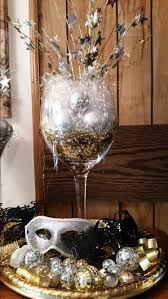 Gold Black Silver Wine Glass Mirror Ball Masquerade Mask New Year S Masquerade Party Centerpieces Silver Party Decorations Masquerade Party Decorations