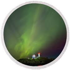 Nubble Light Aurora Art Print by Ron Risman