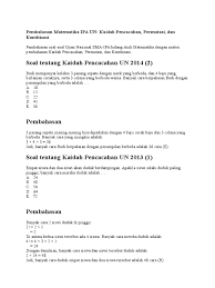 Maybe you would like to learn more about one of these? Soal Un Kaidah Pencacahan Dan Pembahasannya Literatur
