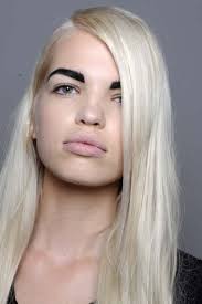 Models Have Thick Black Prominent Eyebrows And Blonde Hair Blonde Hair Dark Eyebrows Dark Eyebrows Blonde Eyebrows