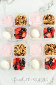 Easy Lunchboxes Yogurt Parfait Snack Box Family Fresh Meals Family Fresh Meals Fruit Lunch Yogurt Lunches