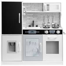 It consists of an oven, a microwave on posts and a removable sink. Best Choice Products Pretend Play Kitchen Wooden Toy Set For Kids With Telephone Utensils Oven Microwave White Walmart Com Walmart Com