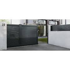 Portail Coulissant Aluminium Sicile Blanc Mur Exterieur Portail Coulissant Cloture Jardin