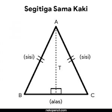 Rumus mencari sisi segitiga sama sisi jika diketahui luasnya sisi = √{(luas x 4) : Rumus Segitiga Sama Kaki Tinggi Keliling Luas Dan Contoh Soal Nekopencil