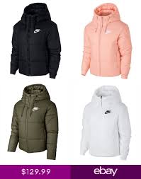 Womens Nike Heavyweight Puffer Jacket Black White Olive Or Pink Nike Outfits Nike Women Jackets