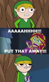 724698 Safe Sunset Shimmer Equestria Girls Rainbow Rocks Censored Game Grumps Link Meme Sunset Screamer The Legend Of Zelda The Legend Of Zelda The Wind Waker Twiface Derpibooru