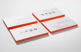 Black Foil On White Business Cards Orange Colored Edge Interior Designer Business Card Business Card Inspiration Innovative Business Cards