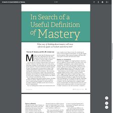 In Search Of A Useful Definition Of Mastery Positive Habits Mastery Curriculum