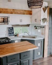 Kitchen Cabinet Colors Camping Remodeled Campers Rv Cabinets Camper Kitchen Fifth Wheel Campers Camper Trailer Remodel