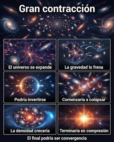 Y SI EL UNIVERSO COLAPSA? Si la densidad total del universo superara cierto  umbral crítico, la expansión podría frenarse. La dinámica cosmológica  depende del balance entre expansión y gravedad. En un modelo