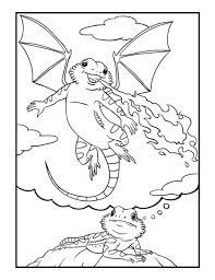 A dragon with smoke in the nose. Bearded Dragon Daydreams Coloring Book Bilingual Monkeys