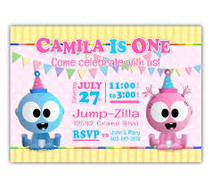 Googoo Gaagaa Babyfirsttv 1st Birthday Invitations For Baby Etsy 1st Birthday Invitations Birthday Invitations Twins 1st Birthdays