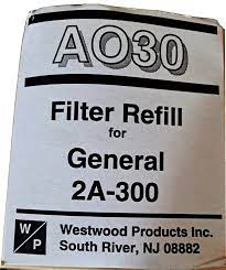 Westwood Products AO30 Filter Refill for General 2A-300 NOS FREE SHIPPING |  eBay
