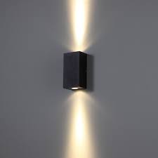 The andare up and down outdoor wall light by huxe offers a smooth and unassuming accent to outside spaces. Lwa248 6 Watt Led Black Up And Down Outside Wall Light Outdoor Light