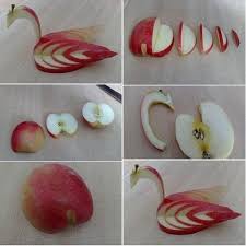 How To Make Apple Swan Step By Step Diy Tutorial Instructions How To How To Do Diy Instructions Crafts Do It Yourself D Apple Swan Fruit Carving Food Art
