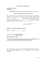 A notary may certify a photocopy as being a true and perfect copy of the original document example: Affidavit Of Correction Louisiana Fill Online Printable Fillable Blank Pdffiller